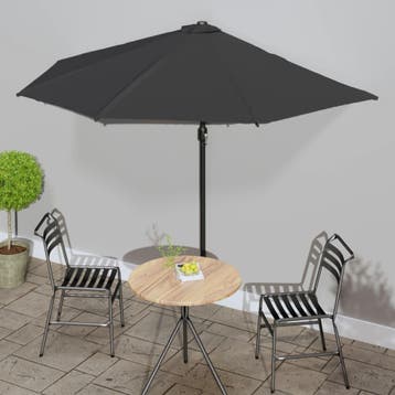vidaXL Balkonparasol half met aluminium paal 300x155x223 cm, Verzenden