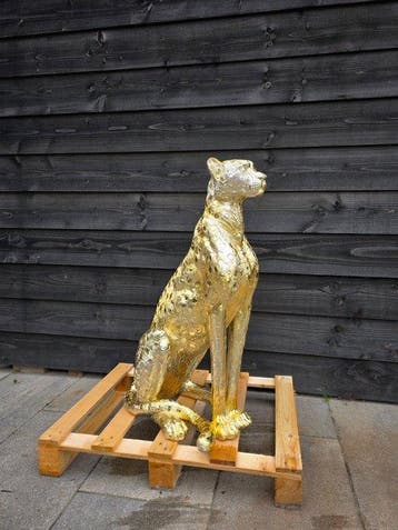 Beeld, XL Gold Cheetah - 86 cm - Hars - 2026