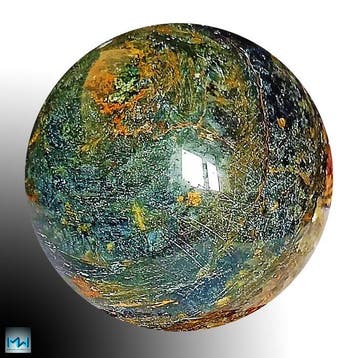 Gepolijste Blauwe Pietersietbol uit Namibië - Hoogte: 64 mm