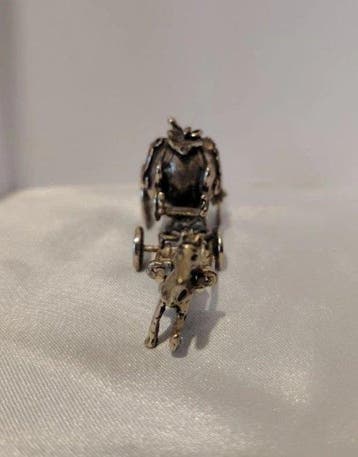 sculptuur, carrozza cenerentola - 0 cm - Zilver - 1970, Antiek en Kunst