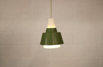 Opaal glas en mosgroene Scandinavische hanglamp - Lamp -