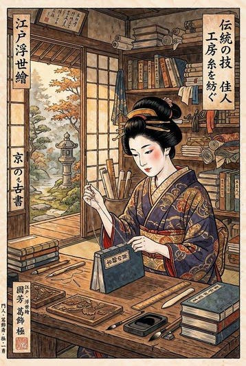 Traditie van handmatig stikwerk - Ukiyo-e Pop Art -