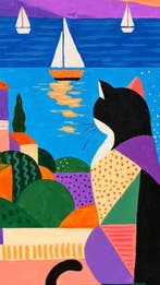 Adri Q 120 x 90 cm - El Mirador del Gato: Atardecer en la