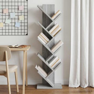 vidaXL Boom Boekenkast 6-Tier 30 x 18 x 100 cm Bewerkt hout, Verzenden