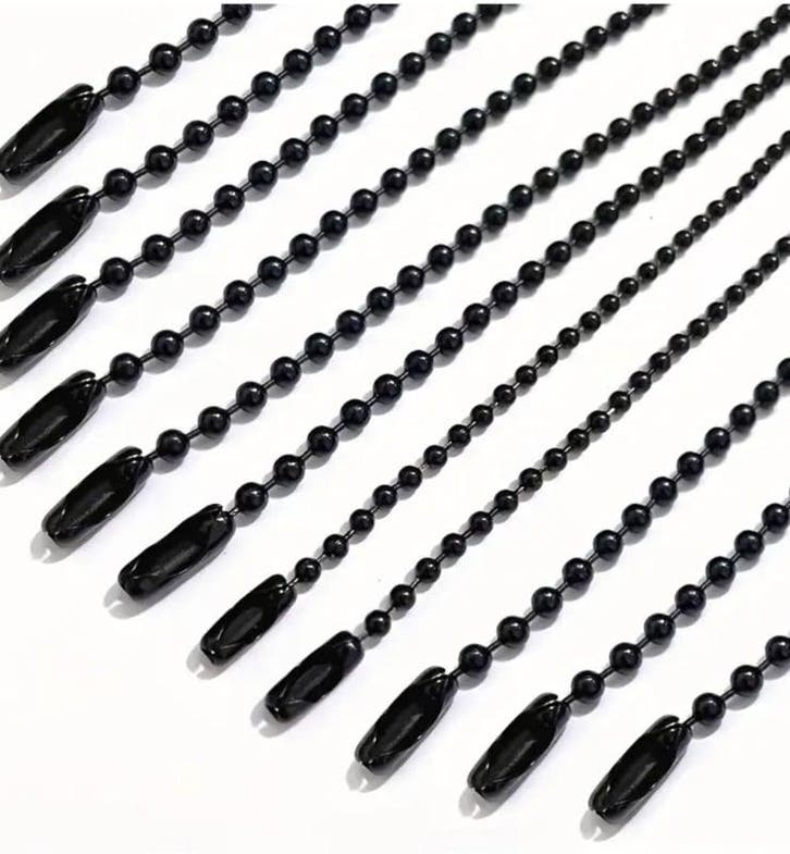 Sleutelringen zwart - 50 stuks - bolletjesketting - bal k..., Bijoux, Sacs & Beauté, Bracelets à breloques, Enlèvement ou Envoi