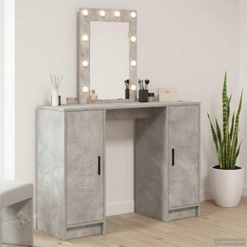 vidaXL Kaptafel Lichtgrijs 102 x 33 x 135 cm Bewerkt hout, Verzenden