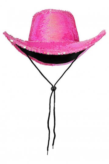 KIMU® Cowboyhoed Roze Pailletten Iridescent Pride Gekleurd C, Ophalen of Verzenden, Nieuw