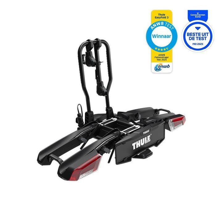THULE Fietsendrager Easyfold 3 - 2 fietsen (art.944100), Auto diversen, Fietsendragers, Trekhaakdrager, 2 fietsen, Brede banden