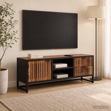 vidaXL TV Kast 105 x 30 x 40 cm Massief Mangohout en, Huis en Inrichting, Woonaccessoires | Cd- en Dvd-rekken, Verzenden, Nieuw