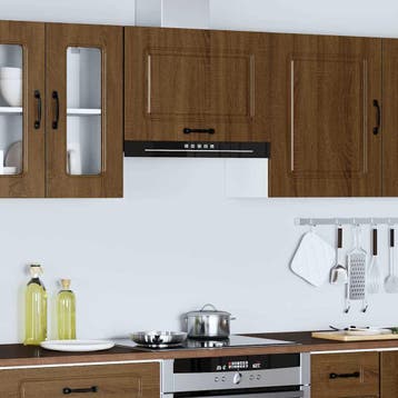 vidaXL Keukenbovenkast Kalmar bewerkt hout bruin eikenkleur, Huis en Inrichting, Verzenden, Nieuw