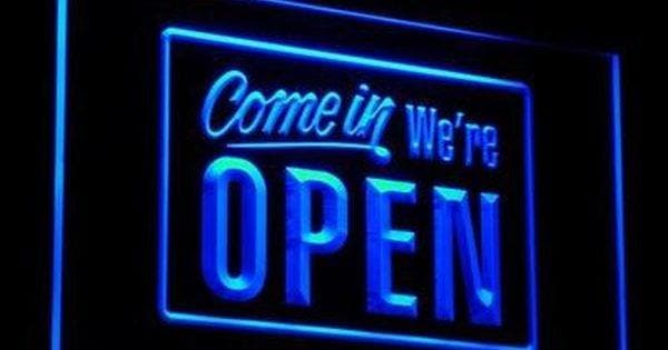 OPEN neon bord lamp LED verlichting reclame lichtbak #24 COM, Maison & Meubles, Lampes | Autre, Envoi