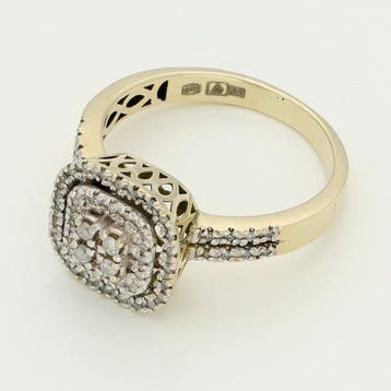 Ring - 14 karaat Geel goud Diamant (Natuurlijk)