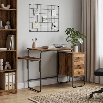 vidaXL Bureau met opslag Eikenhout 120 x 50 x 75 cm, Verzenden, Nieuw