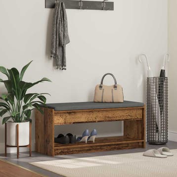 vidaXL Hallenbank Oudhout 103 x 38 x 45 cm Geengineerd Hout, Verzenden, Nieuw