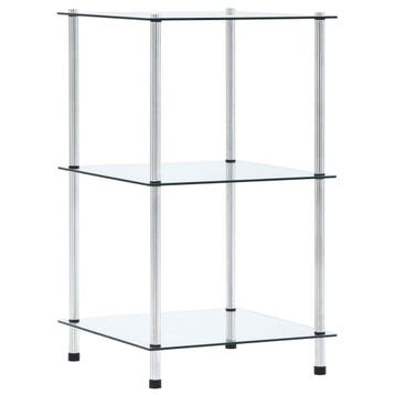 vidaXL Kastje 3-laags 40x40x67 cm gehard glas transparant, Huis en Inrichting, Kasten | Boekenkasten, Verzenden, Nieuw