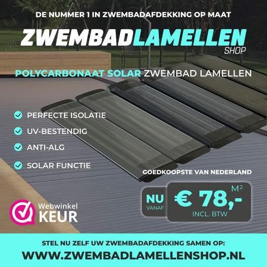Nieuw €78,- per m2 solar lamellen zwembad grey silver blauw, Jardin & Terrasse, Accessoires de piscine
