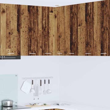 vidaXL Hangkast Oud Hout en Wit 57 x 57 x 80 cm Bewerkt hout, Verzenden