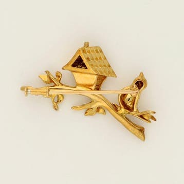 Sans prix de réserve - Broche - 14 carats Or jaune - Diamant