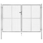 vidaXL Tuinpoort gegalvaniseerd staal 300x175 cm zilver, Verzenden