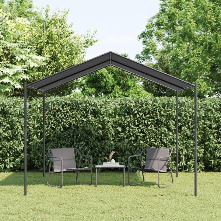 vidaXL Tuinpaviljoen 3x3 m staal en stof antracietkleurig, Tuin en Terras, Partytenten, Nieuw, Verzenden