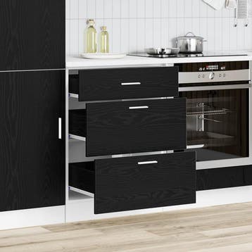 vidaXL Keuken Onderkast Zwart Eiken 60 x 46 x 81,5 cm, Verzenden, Nieuw