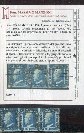 Italiaanse oude staten - Sicilië 1859 - 2 grana 2e plaat, Gestempeld