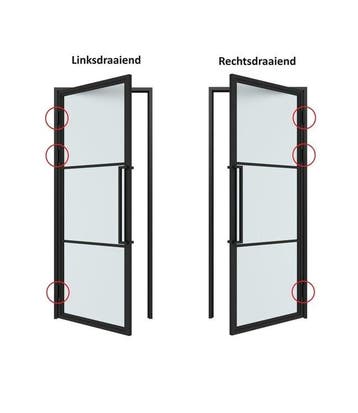 OUTLET: Stalen Binnendeur - Wit - 2 Vlaks rond - Kanaalglas, Minder dan 80 cm, Binnendeur, Nieuw, Metaal