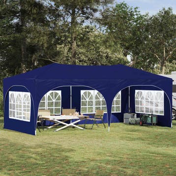 vidaXL Pop-up Feesttent 575 x 288 x 245 cm Blauw Oxford Stof, Verzenden, Nieuw