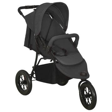 vidaXL Kinderwagen staal antracietkleurig, Verzenden, Nieuw