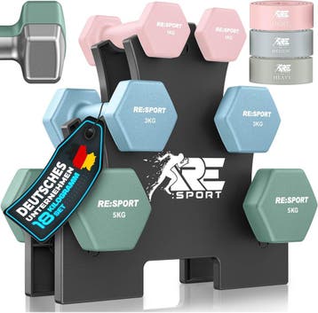 Dumbells set - Gewichten set - Halterset - 18 kg - RE:SPORT, Sport en Fitness, Verzenden, Nieuw