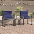 vidaXL Buitenmeubels set 7 pcs Grijs en Marineblauw poly, Tuin en Terras, Verzenden, Nieuw