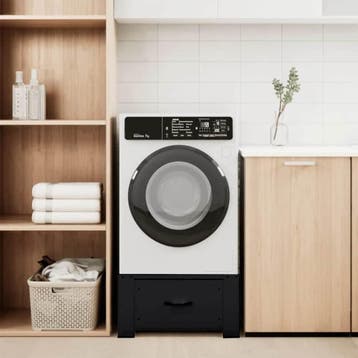 vidaXL Wasmachine voet Zwart 64 x 55 x 32,5 cm Staal, Elektronische apparatuur, Verzenden, Nieuw