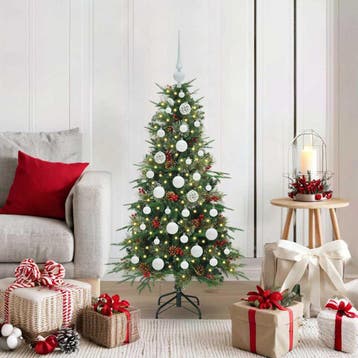 vidaXL Kunstmatige Hinged Kerstboom met 150 LED Groen 120 cm, Verzenden