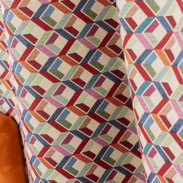 BA009 - Stof met geometrisch 3D-diamantmotief - Zwaar -