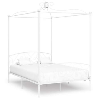 vidaXL Hemelbedframe metaal wit 140x200 cm, Huis en Inrichting, Verzenden, Nieuw