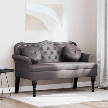 vidaXL Chesterfield Bank Grijs 120,5 x 65 x 75 cm Kunstleer, Verzenden, Nieuw