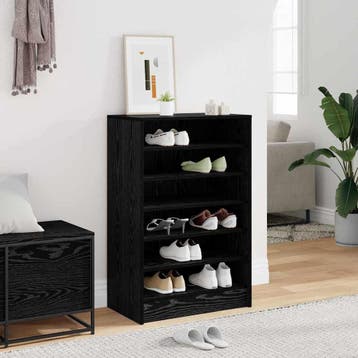 vidaXL Schoenenkast 60 x 35 x 92 cm Bewerkt hout Zwart eiken, Verzenden