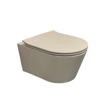 Wandtoilet BWS Calitri Urb.y 52 cm Rimfree Mat Taupe Zand, Ophalen of Verzenden, Overige typen
