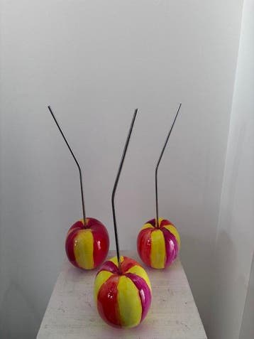 Sculpture, Tre Ciliegie - 44 cm - Résine