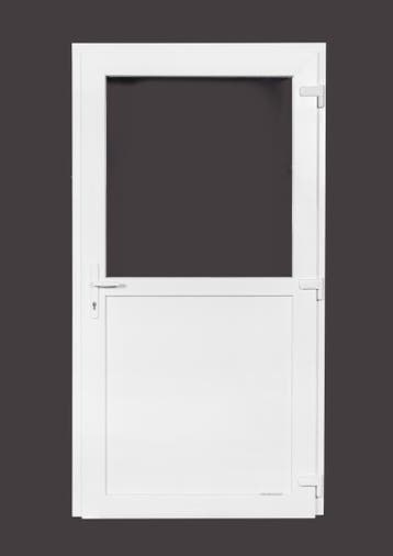 PVC Deur 1/2 glas Premium b110xh210 cm wit R, Doe-het-zelf en Bouw, 100 tot 120 cm, Nieuw, Ophalen of Verzenden, Buitendeur