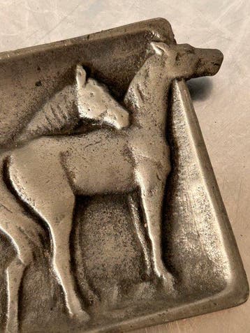 Equestrian cast pewter Ashtray or Vide-Poche – Sculptural