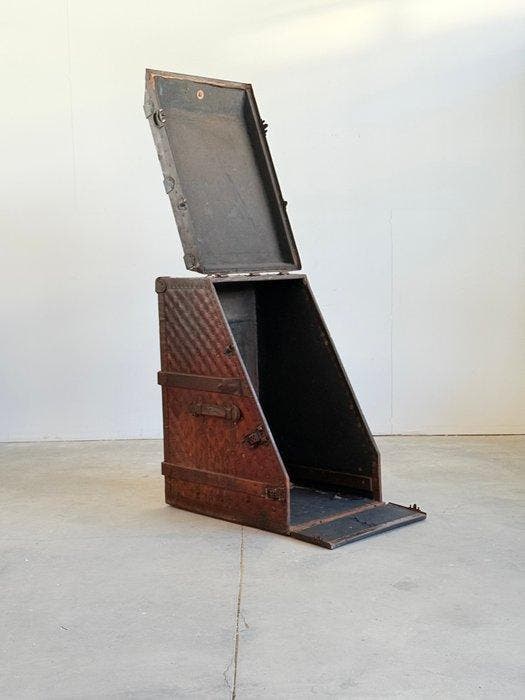 Toledo Computing Scale Co - Coffre de rangement - Cuir,, Antiek en Kunst, Curiosa en Brocante