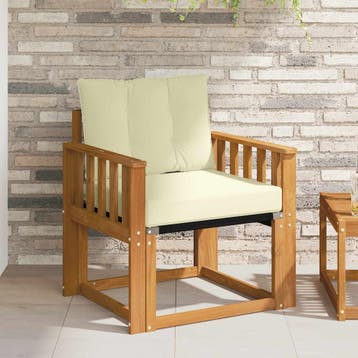 vidaXL Buitensofa Massief Acacia Hout Natuurlijk en Crème, Verzenden, Nieuw
