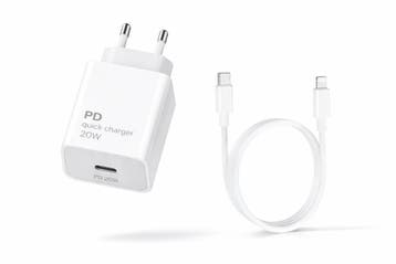 DrPhone PDK Lunar - 20W Thuislader + 1 Meter USB-C naar 8, Verzenden