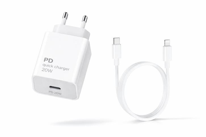 DrPhone PDK Lunar - 20W Thuislader + 1 Meter USB-C naar 8, Télécoms, Téléphonie mobile | Chargeurs pour téléphone, Envoi