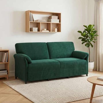 vidaXL 3-Zits Sofa Donkergroen 198 x 83 x 95 cm Fluweel, Huis en Inrichting, Zetels | Zetels, Verzenden, Nieuw