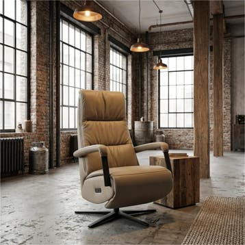 Leren relaxfauteuil met hartbalans Core - Toledo Mocca, Ophalen of Verzenden