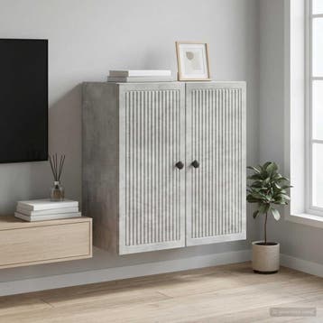 vidaXL Wandkast Betongrijs 59 x 31 x 60 cm Bewerkt hout, Verzenden