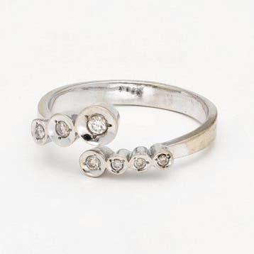 Ring - 14 karaat Witgoud Diamant (Natuurlijk)