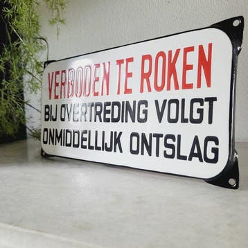 Verbodsbord, Streng Verboden Te Roken. - Reclamebord -